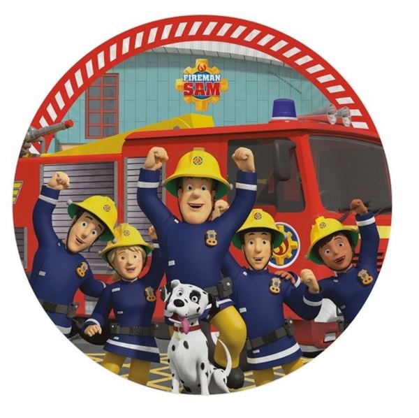 Picture of Platos de Sam El Bombero Cumpleaños cartón 23cm (8 unidades)