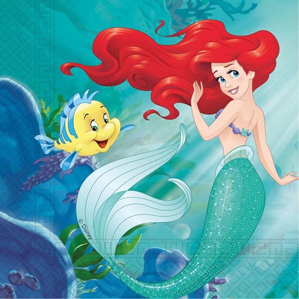 Picture of Servilletas de la Sirenita Ariel Disney papel 33cm (20 unidades)
