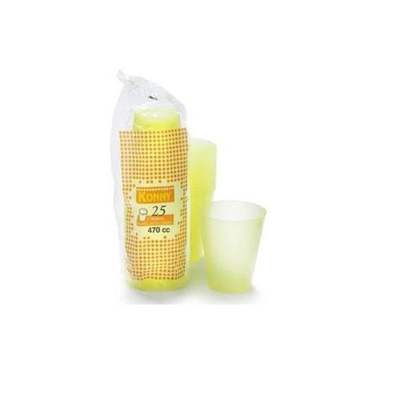 Imagen de Vasos para Mojito Amarillos Plástico Reutilizables 470cc (25 unidades)