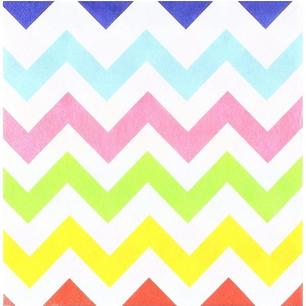 Imagen de Servilletas Chevron Colores papel 33cm (16 unidades)