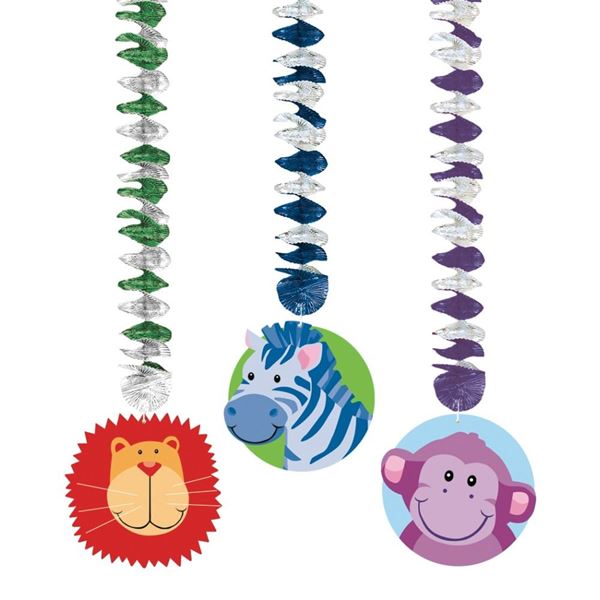Imagen de Decorados Colgantes Espirales Animales Selva (3 uds.)