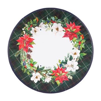 Imagen de Platos Navidad Escocés cartón 27cm (8 uds)