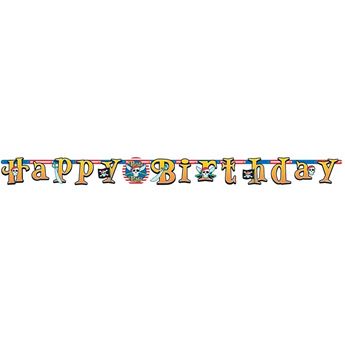 Picture of Banner Happy Birthday Piratas cartón (2,2m)