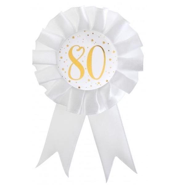 Picture of Chapa Escarapela 80 Años Blanca Dorada