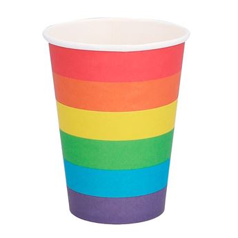 Imagen de Vasos Arcoíris Orgullo LGBT cartón 210ml (8 unidades)
