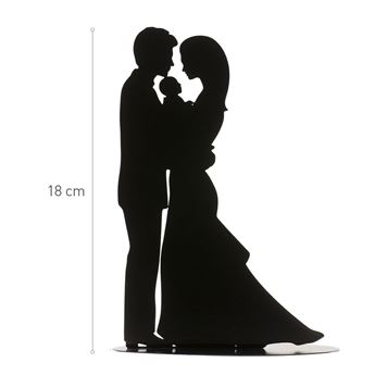 Imagens de Topper Boda Metal Negro con Bebé (18 cm)