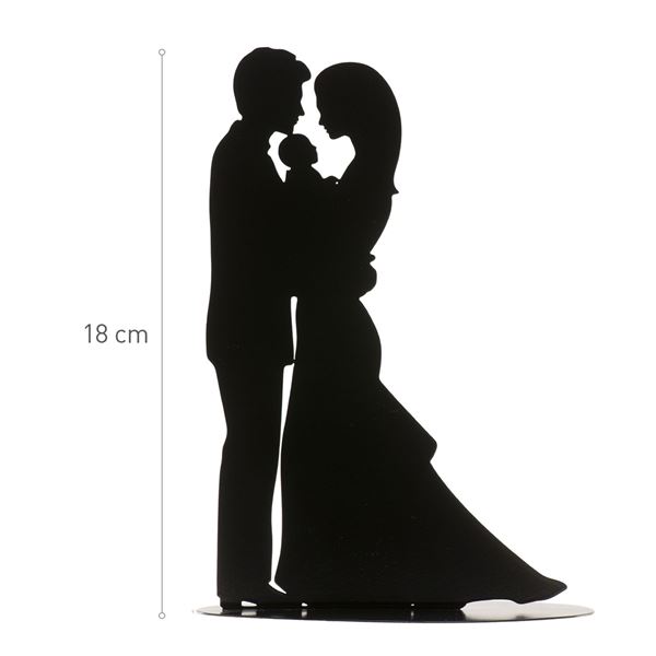 Imagens de Topper Boda Metal Negro con Bebé (18 cm)