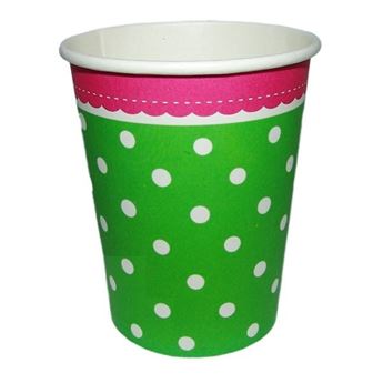 Imagen de Vasos Verde Claro Lunares cartón (8 uds.)