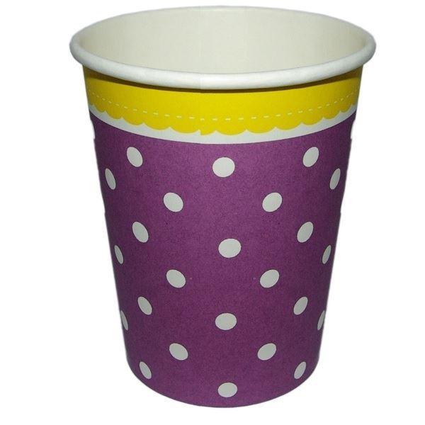 Picture of Vasos Lavanda Lunares cartón (8 uds.)