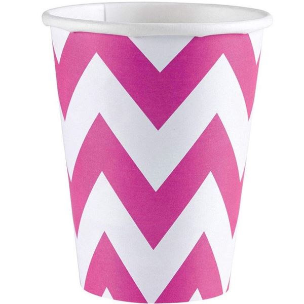 Picture of Vasos Chevron Rosa cartón (8 uds.)