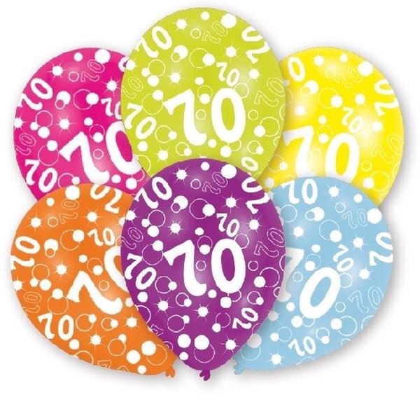 Imagens de Globos 70 Años Colores (6 uds.)