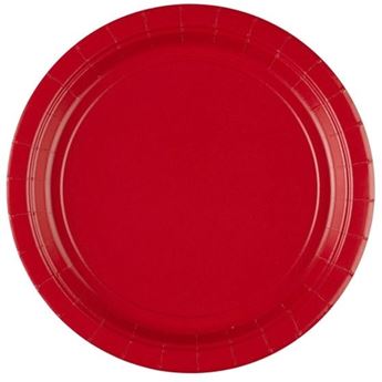 Imagen de Platos Rojos Rouge cartón 23cm (8 uds.)