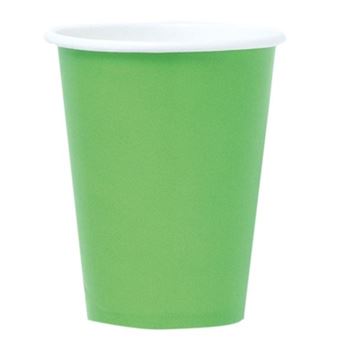 Imagen de Vasos Verde Kiwi cartón 250ml (8 unidades)