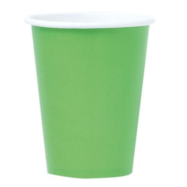 Imagen de Vasos Verde Kiwi cartón 250ml (8 unidades)