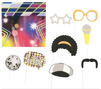Picture of Accesorios Photocall Disco con palito (9) y fondo 75x75cm 
