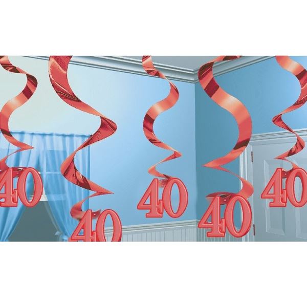 Picture of Decorados Espirales Rojos 40 Años (5 uds.)