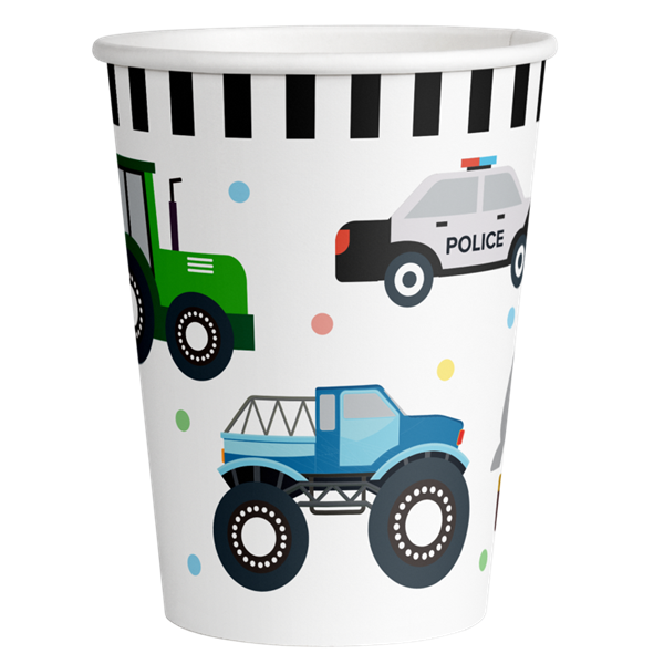 Imagen de Vasos Cumpleaños Tráfico Divertido cartón (8 uds.)