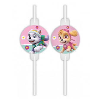 Imagen de Pajitas La Patrulla Canina Skye y Everest  papel (4 unidades)