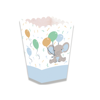 Imagen de Cajita Palomitas Elefante Azul Mini cartón (1 unidad)