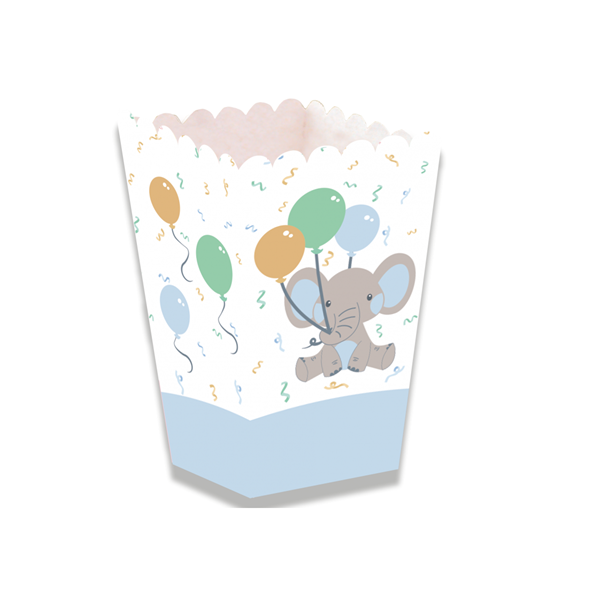 Picture of Cajita Palomitas Elefante Azul Mini cartón (1 unidad)
