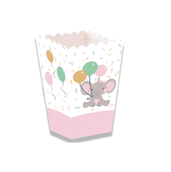 Imagen de Cajitas Palomitas Elefante Rosa Mini cartón (12 unidades)