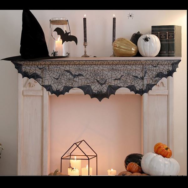 Imagens de Decorado Encaje Negro Murciélagos (2m)