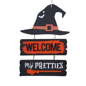 Imagen de Cartel Halloween Bienvenidas Madera (32cm)