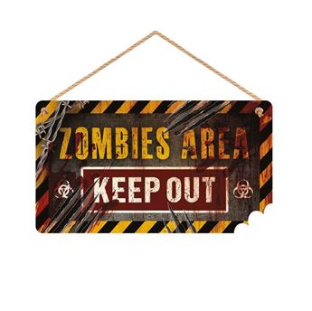 Imagen de Cartel Keep Out Zombies Area Madera (35cm)