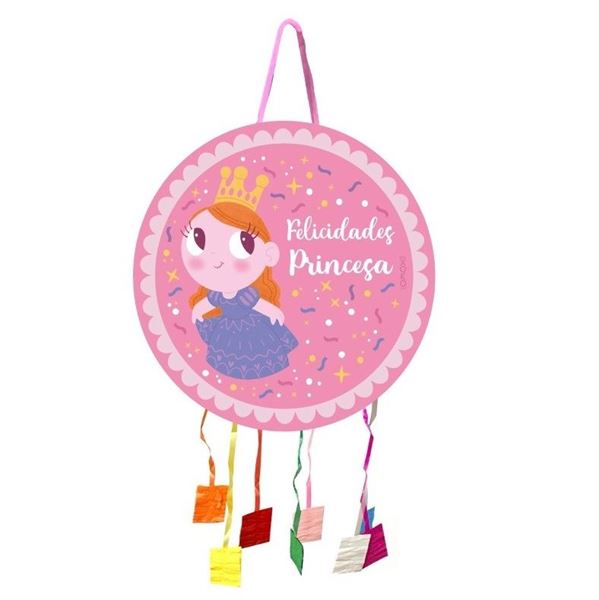 Picture of Piñata Felicidades Princesa cartón (43cm)