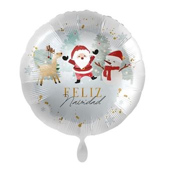 Imagen de Globo Santa & Amigos Feliz Navidad (43cm)