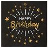 Picture of Servilletas Happy Birthday Negro/Dorado papel (10 uds.)