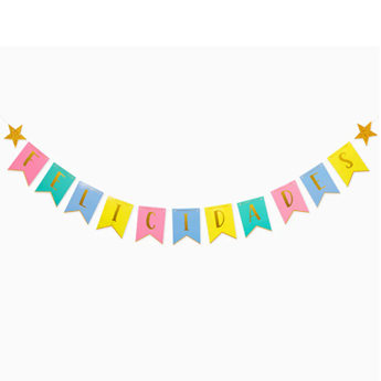 Imagen de Guirnalda Felicidades Colores cartón (5m)
