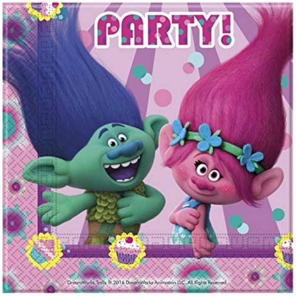 Picture of Servilletas de Trolls papel 33cm (20 unidades)