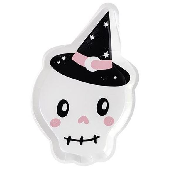 Imagens de Platos Calavera Halloween infantil 18x27 cm (6 uds.)