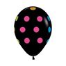 Picture of Globos Negros Lunares Neón Látex (12 unidades)