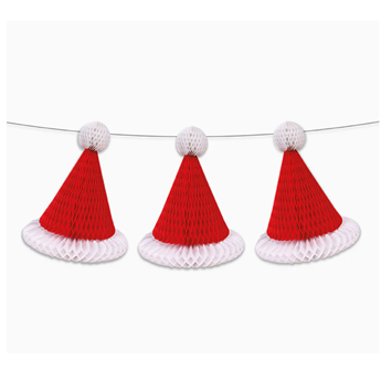Imagen de Decorado colgante Gorro Santa panal 30cm (1 ud.)