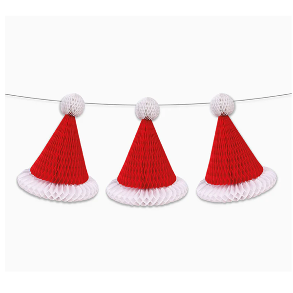Imagens de Decorado colgante Gorro Santa panal 30cm (1 ud.)