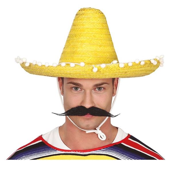 Picture of Sombrero Mexicano Paja Amarillo 45cm