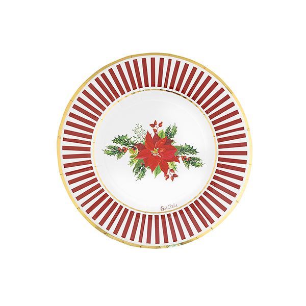 Imagens de Platos Navidad Flores Elegantes cartón 21cm (8 uds.)