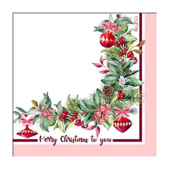 Picture of Servilletas Cerezas Navidad papel 33cm (16 uds.)
