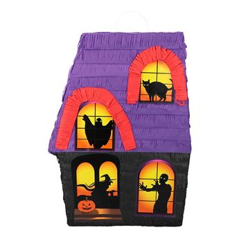 Imagen de Piñata Casa Embrujada 3D cartón (33cm x 10cm x 45cm)