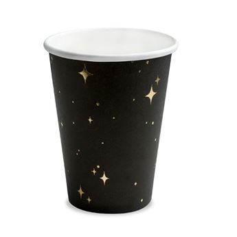 Imagens de Vasos Negros Celebración Noche cartón 260ml (6 unidades)
