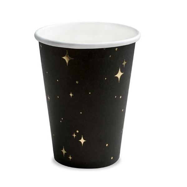 Imagens de Vasos Negros Celebración Noche cartón 260ml (6 unidades)