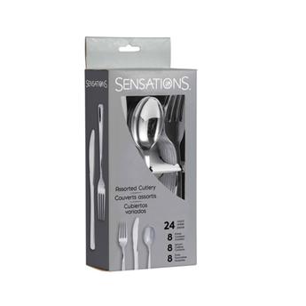 Imagens de Cubiertos Plata Deluxe Reutilizables (8x3 unidades)