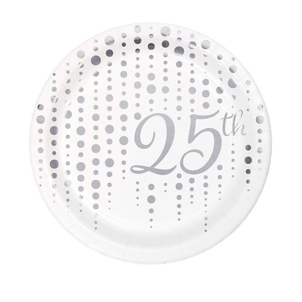 Picture of Platos 25 Aniversario Sparkle cartón 18cm (8 unidades)