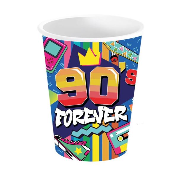 Imagens de Vasos Años 90 Forever cartón (6 uds.)