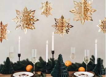 Imagens de Decorados Colgantes Copos de Nieve Dorados (6 uds.)