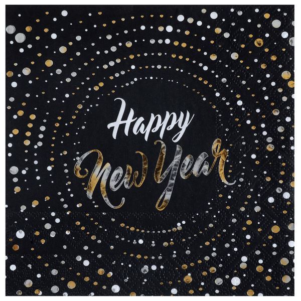 Picture of Servilletas Año Nuevo Golden papel 33cm (10 unidades)
