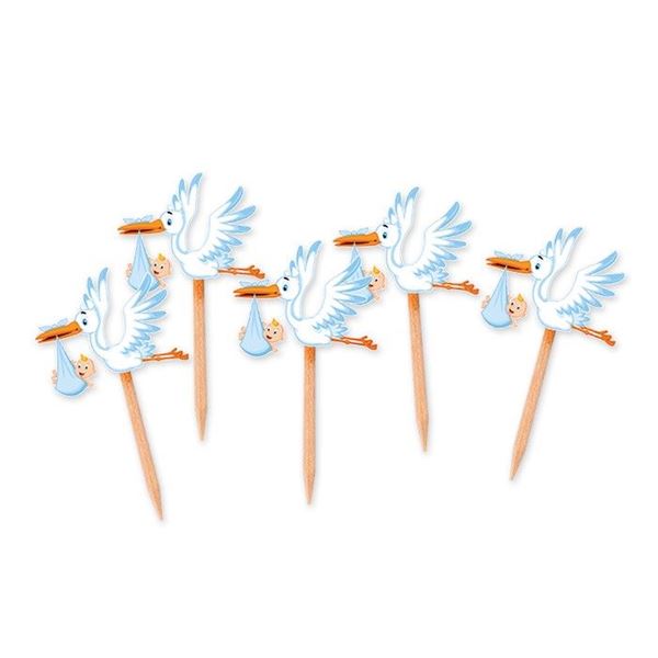 Imagens de Pinchos Baby Shower Cigüeña Azul (25 unidades)