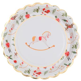 Imagen de Platos Cascanueces Navidad Vintage cartón 23cm (10 uds.)
